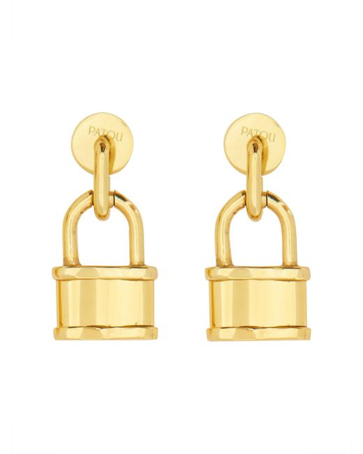 Patou Metallic Extra Small Earrings With Padlock