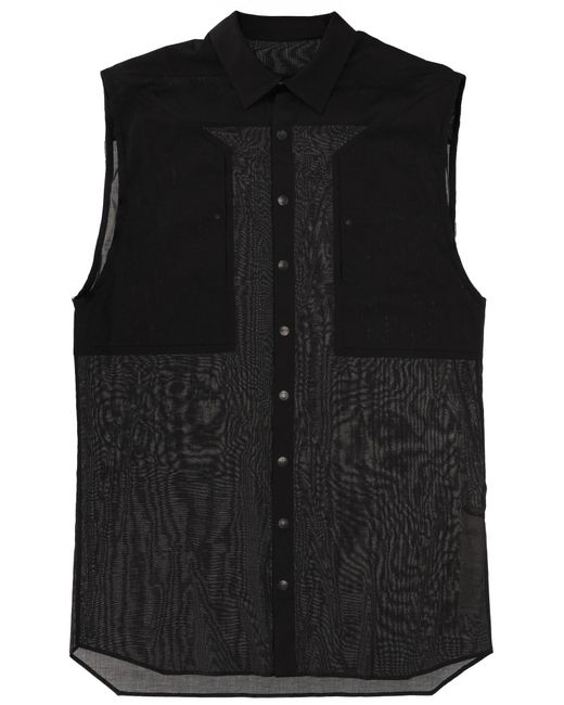 Rick Owens Black Sleeveless Shirt "Jumbo Sl" for men