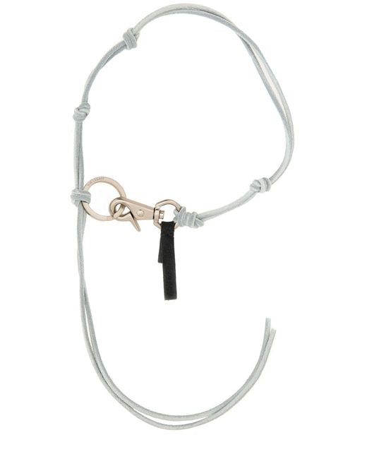 Our Legacy White Leather Keychain for men