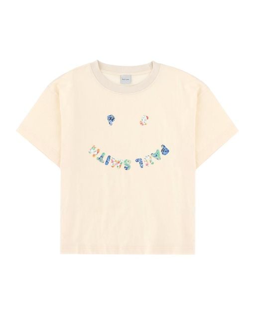 Paul Smith Natural T-Shirt "Happy"