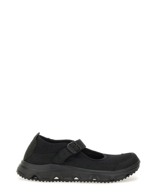 Salomon Black Fabric Leather Ballerinas