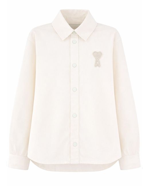 AMI White Overshirt Con Logo