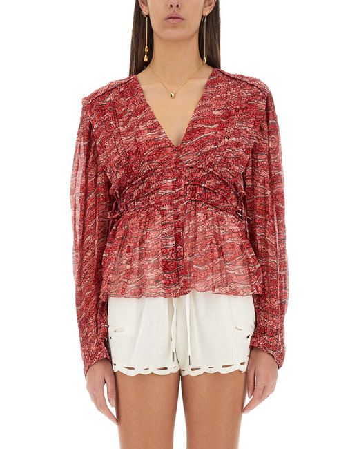 Isabel Marant Red Axeline" Top