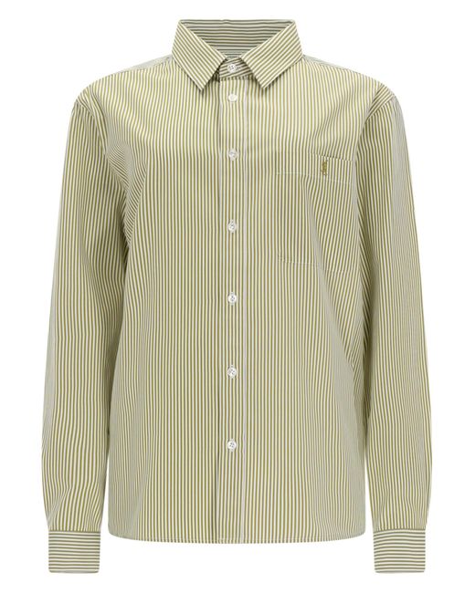 Saint Laurent Green Camicia "Cassandre"