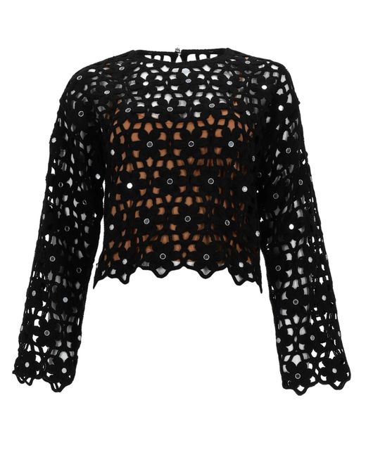 MICHAEL Michael Kors Black Crochet Top