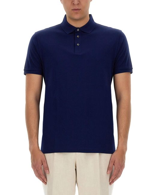 Boss Blue Cotton Polo for men