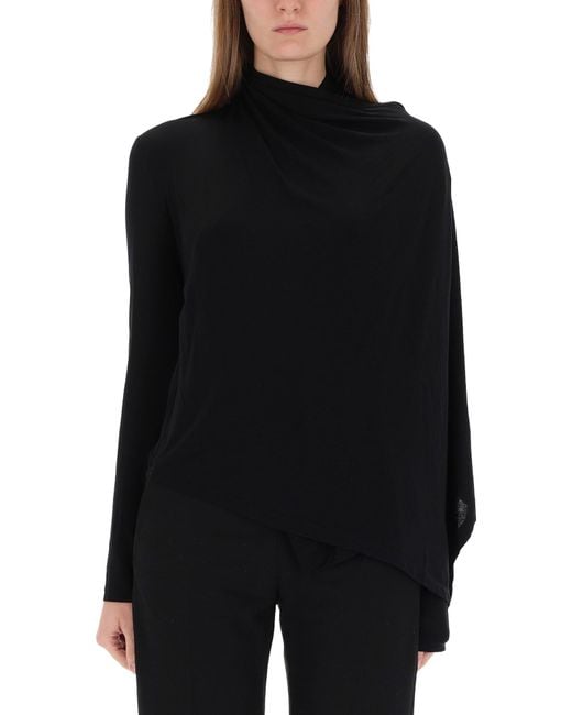 Helmut Lang Black Top With Scarf