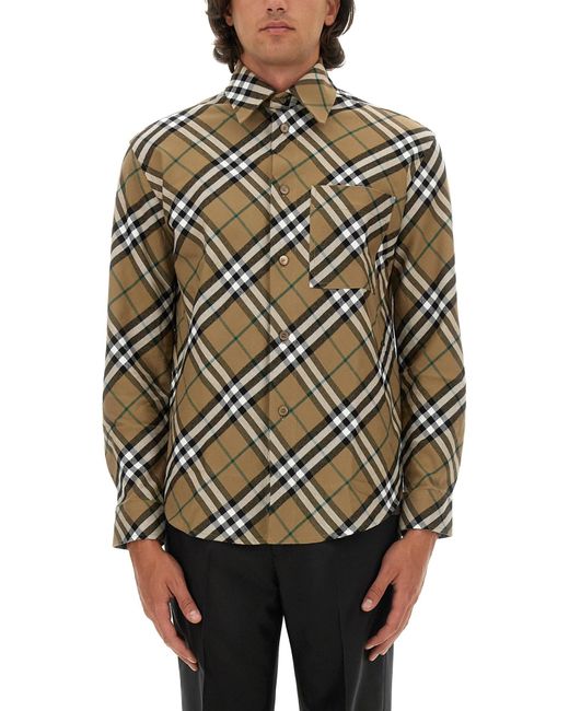 Burberry Gray Classic Check Button-Up Shirt For for men