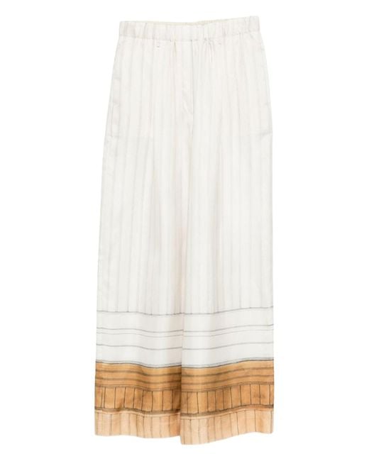 Alysi White Striped Pants