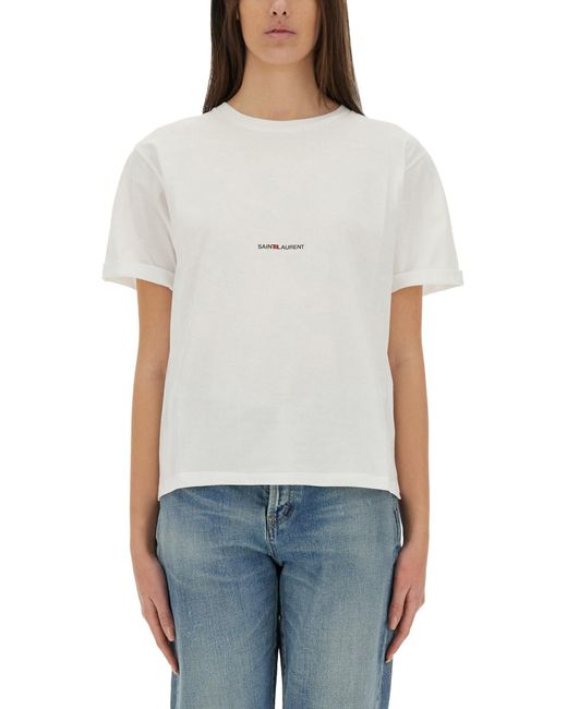 Saint Laurent White Boyfriend T-Shirt