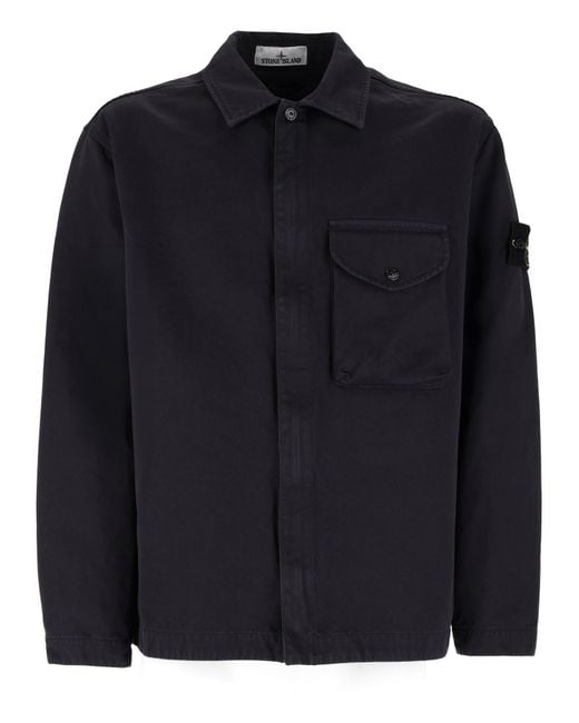 Stone Island Blue Overshirt for men