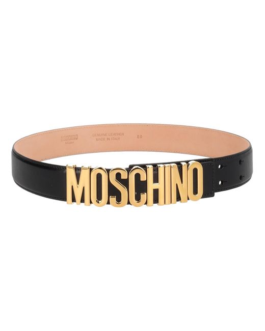 Moschino Natural Logo Buckle Belt