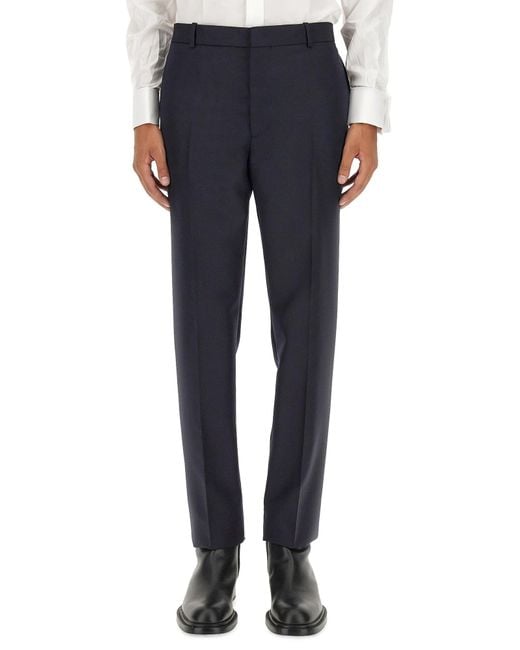 McQueen Blue Tailored Pants for men