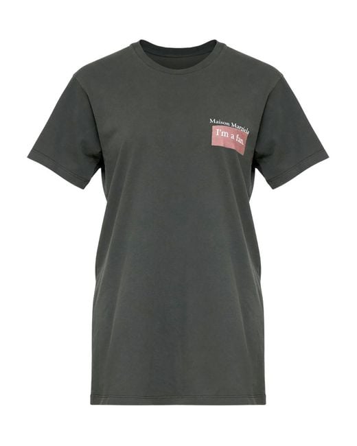 Maison Margiela Gray Overdyed Cotton I'M A Fan T-Shirt for men