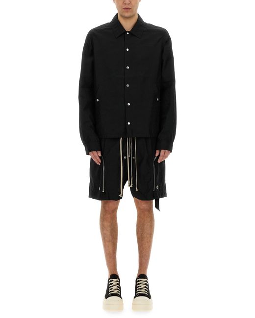 Rick Owens Black Buttoned Jacket With Design for men