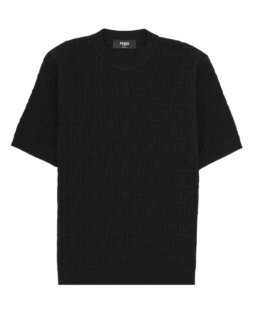 Fendi Black Ff Cotton T Shirt for men