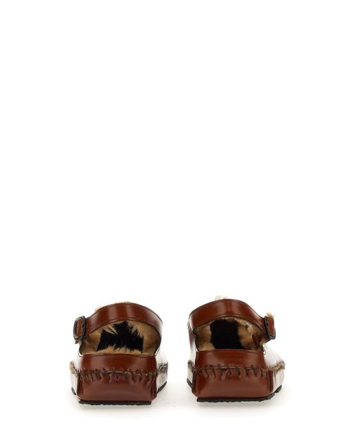 Slingback "Cargol" Shearling di Hereu in Brown