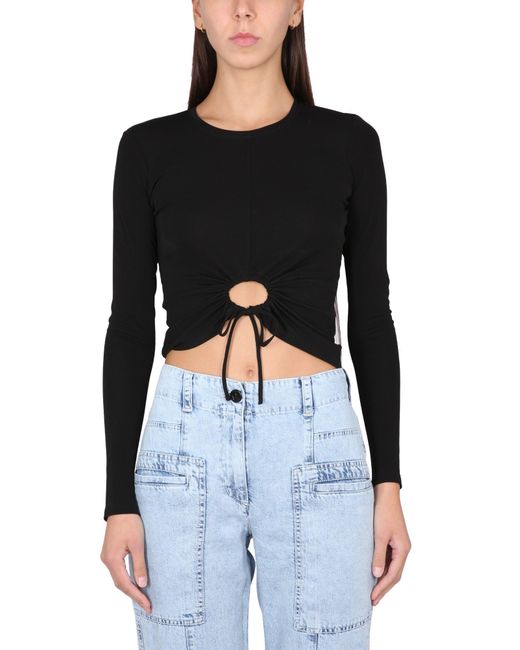 Proenza Schouler Black Solid Round Neck Top