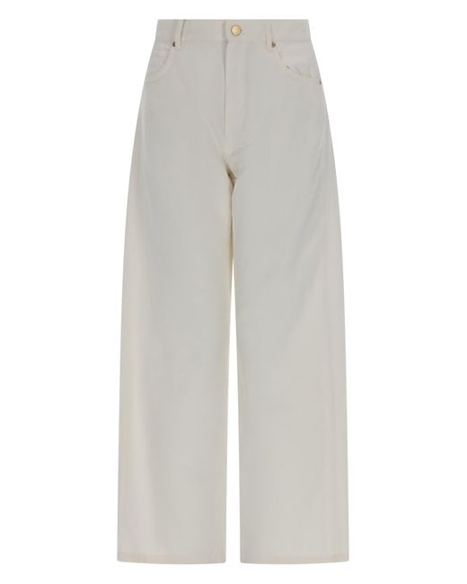 Max Mara White Pantalone Cinque Tasche