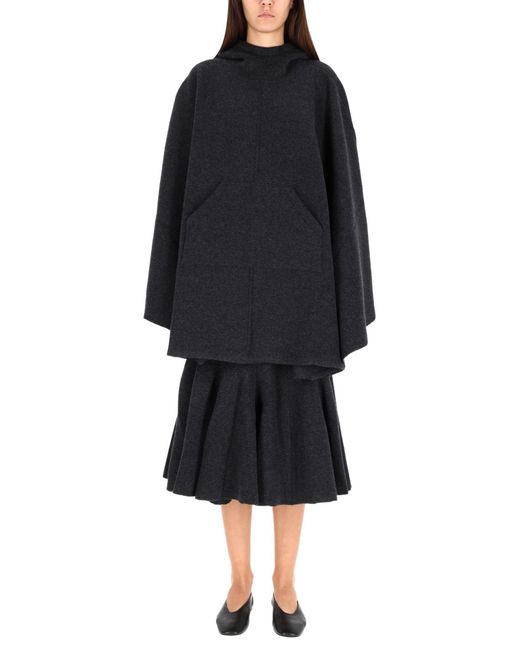 Bottega Veneta Black Cashmere Hooded Cape