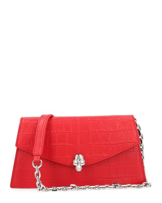 McQueen Red Borsa "Skull" Mini