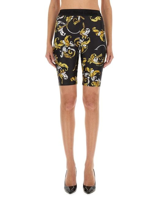 Versace Jeans Couture Green "Outline Baroque" Cycling Shorts