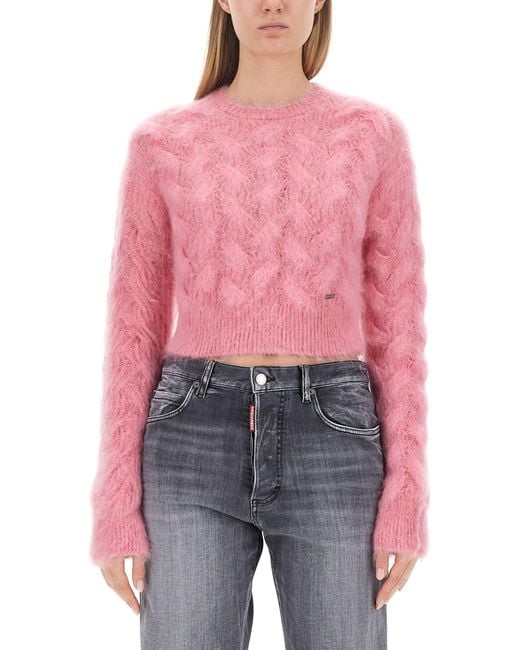 DSquared² Red Cropped Shirt