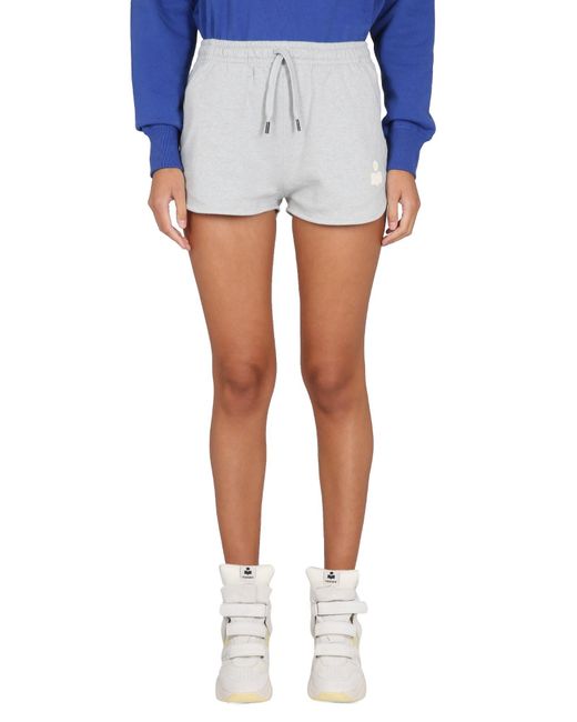 Isabel Marant Blue Cotton Solid Shorts