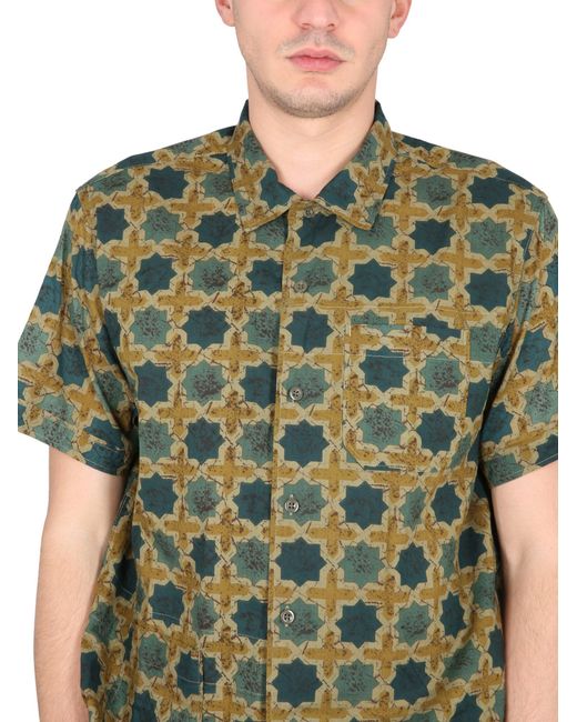 Camicia Con Stampa di Engineered Garments in Green da Uomo