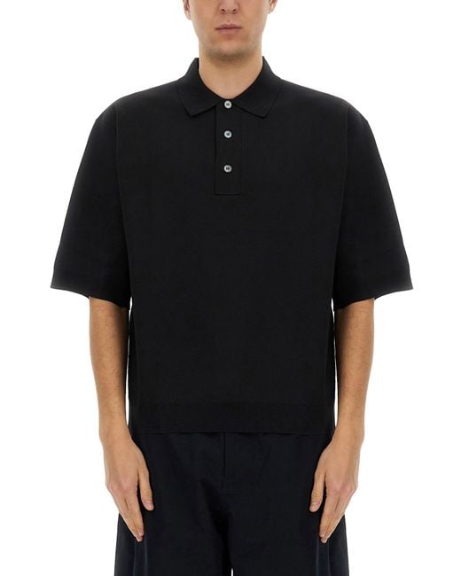 Studio Nicholson Black Knitted Polo for men