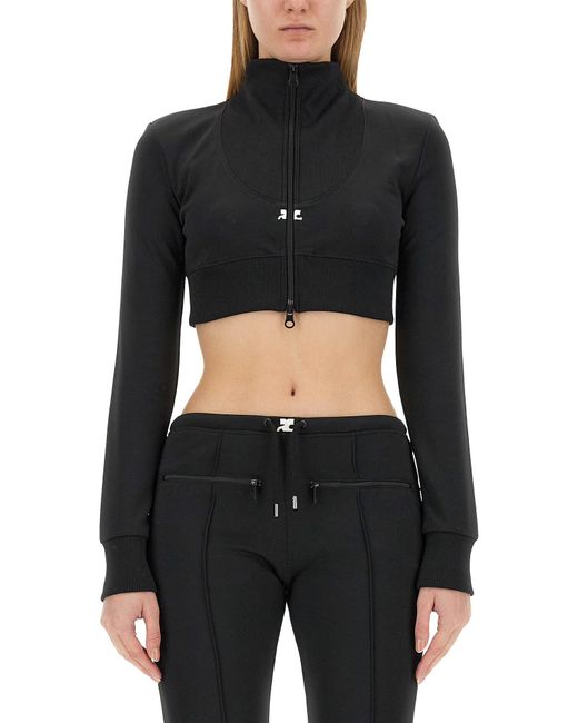 Courreges Black Cropped Jacket With High Collar