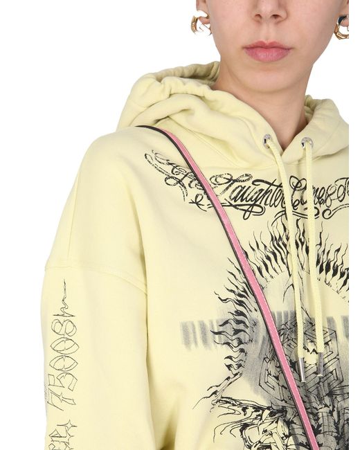 FELPA OVERSIZE IN COTONE CON STAMPA di Givenchy in Natural