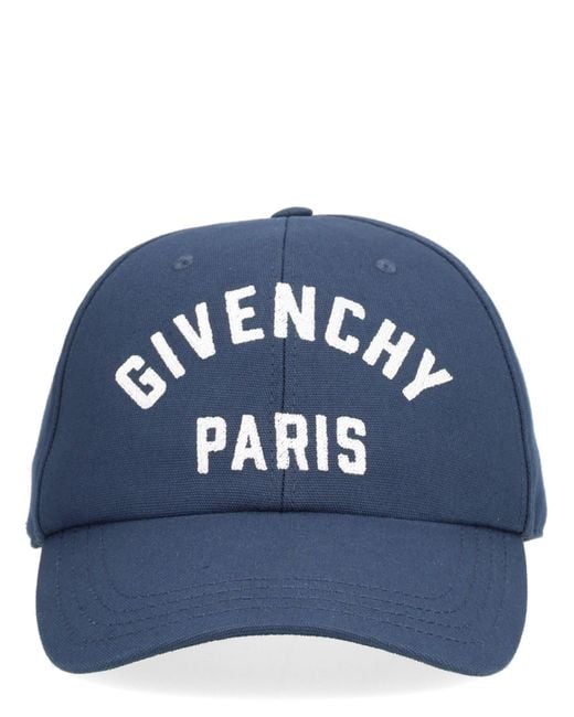 Givenchy Blue Baseball Cap With Embroidered Logo for men