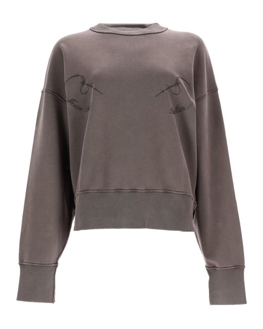 Jean Paul Gaultier Gray Embroidered Round Neck Sweatshirt