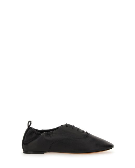 Lanvin Black Lace-Up Slipper With Pointed Toe