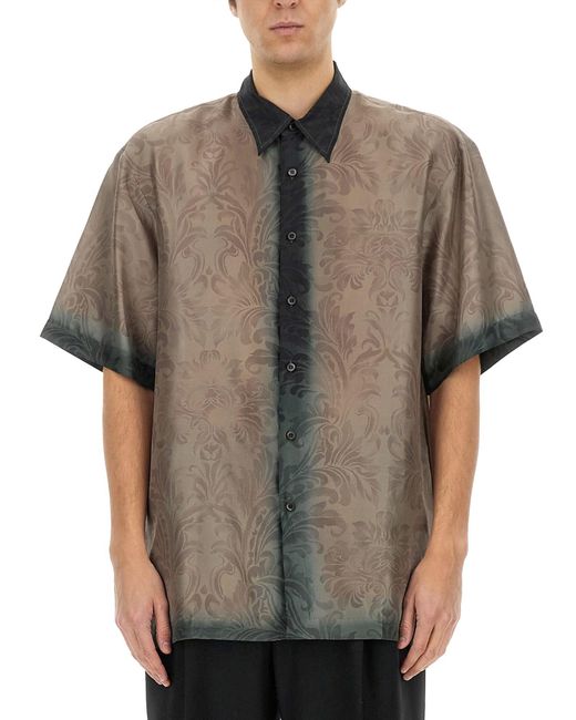 Dries Van Noten Gray Silk Shirt for men