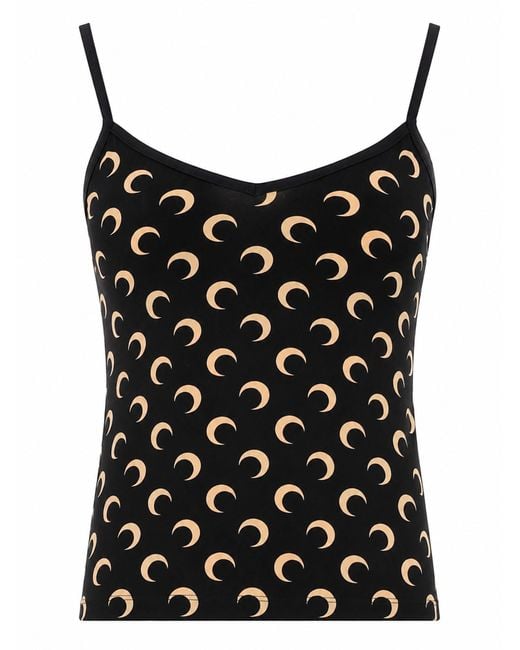MARINE SERRE Black Top "Moon"