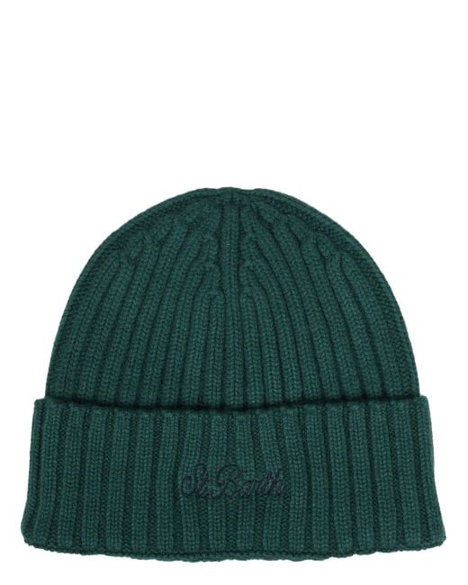 Mc2 Saint Barth Green Ribbed Hat for men