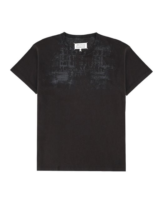 Maison Margiela Black T-Shirt Con Stampa