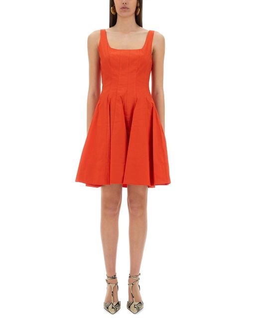 Staud Red Wells Mini Dress