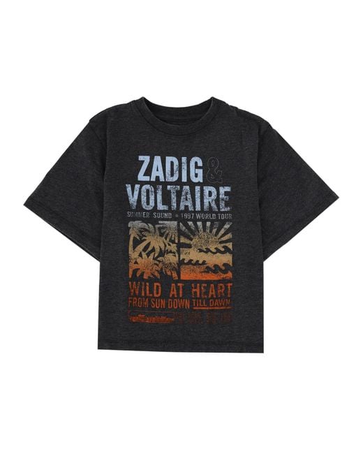 Zadig & Voltaire Black T-Shirt Con Stampa
