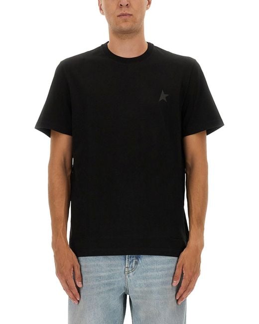 Golden Goose Deluxe Brand Black Deluxe Brand Cotton T-Shirt With Logo Print for men