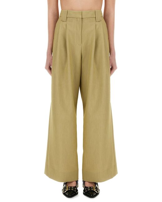パンツ Ganni Twill Suit Pants Ganni Twill Suit Pants in Green | Lyst