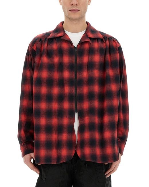 A.I.E. Red Plaid Shirt for men