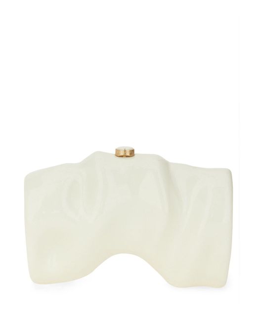 Cult Gaia White Clutch Scrunch