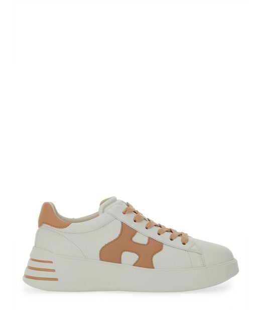 Hogan White Nappa Leather Rebel Sneakers
