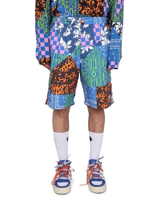 Marcelo Burlon Blue Mix & Match Bermuda Shorts for men
