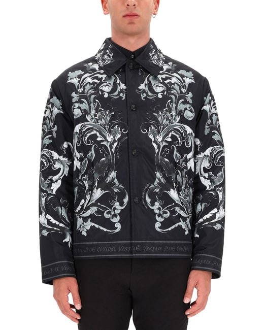 Versace Jeans Couture Black Baroque Print Jacket for men