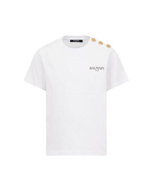 Balmain White T-Shirt With Logo