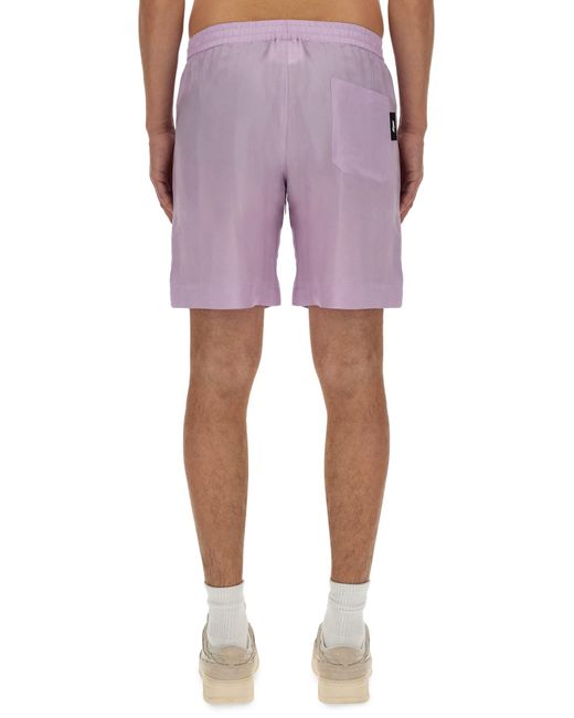 Short Con Logo di MSGM in Purple da Uomo